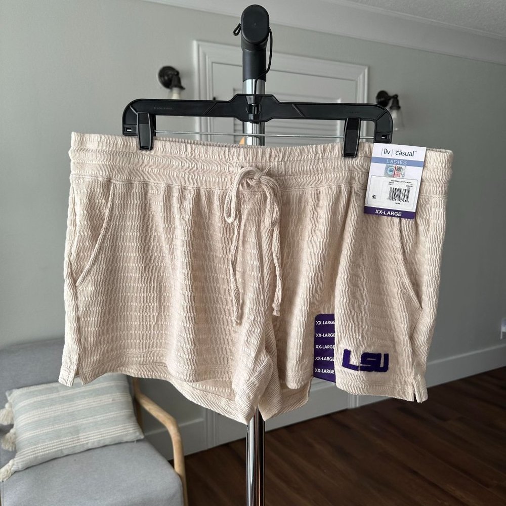 Womens Liv Casual LSU Cream Lounge Pajama Shorts XXL NWT